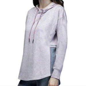 Serene Tangerine Long Sleeve Pullover Hooded Sweatshirt Colorblock XXL